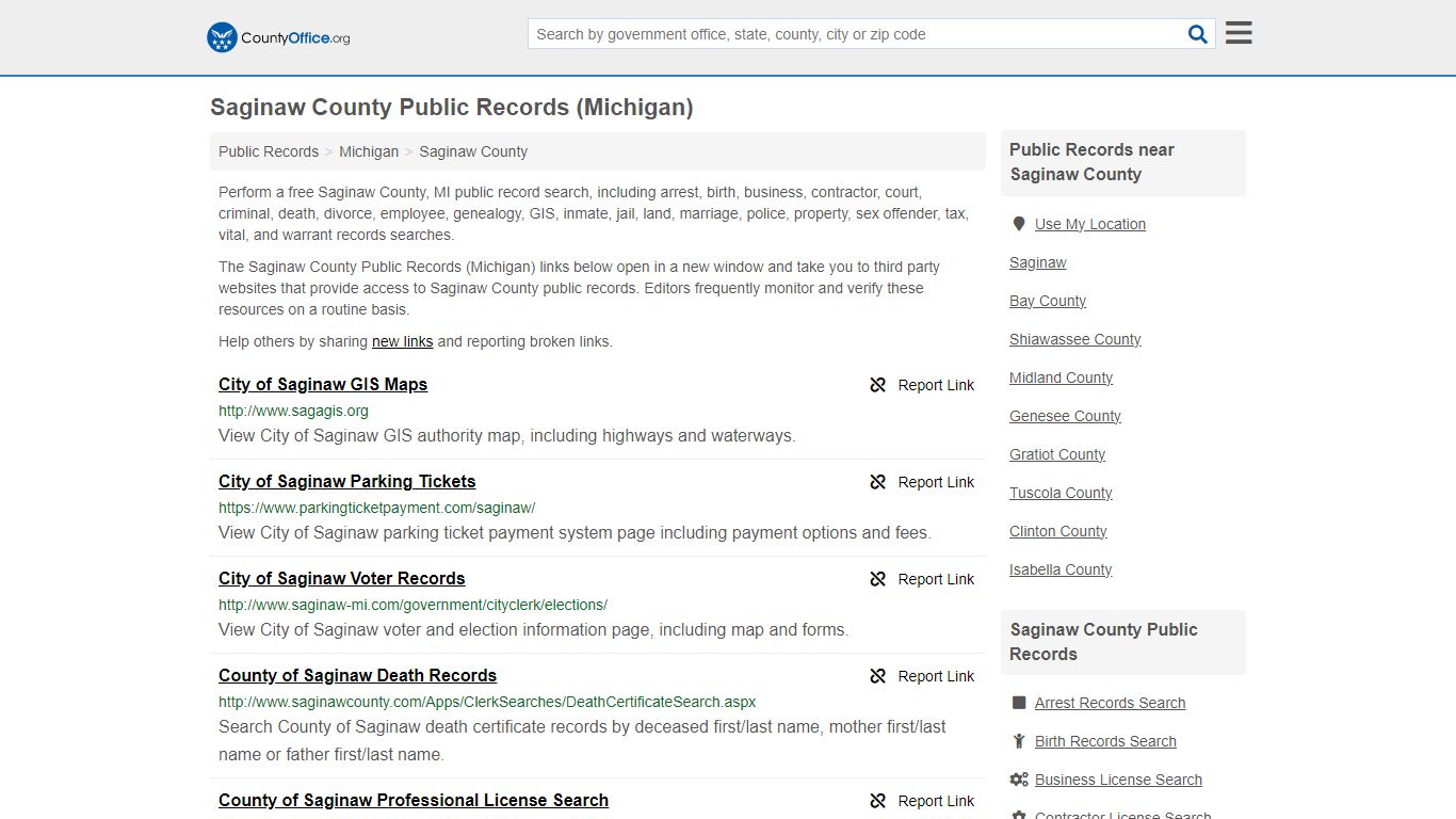 Public Records - Saginaw County, MI (Business, Criminal, GIS, Property ...