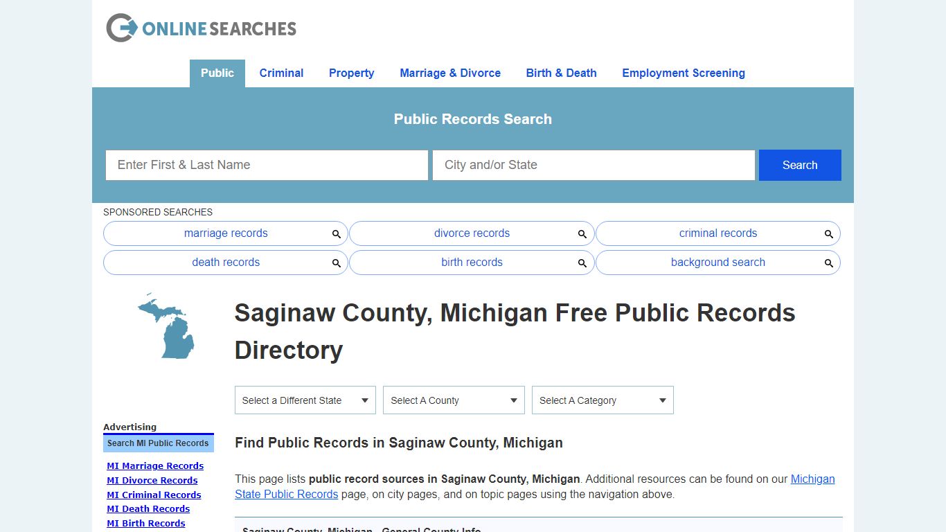 Saginaw County, Michigan Public Records Directory